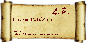 Lissem Palóma névjegykártya